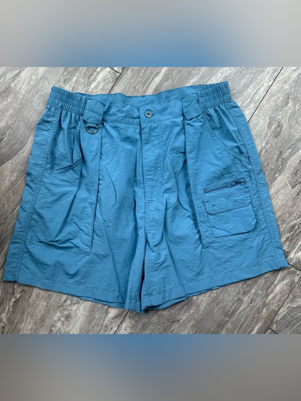 Vintage UZZI Amphibious Gear Cargo Shorts Mens XL Blue 90s Y2K Outdoor